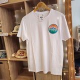 T-Shirt fin manches courtes avec écusson Sunset, Montagnes et Lac