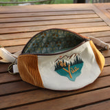 Sac Banane en Velours Côtelé et Tissu Brodé Mountains By Yùa
