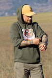 Sweat à capuche / Hoodie Vert brodé Tigre