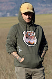 Sweat à capuche / Hoodie Vert brodé Tigre