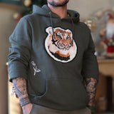Sweat à capuche / Hoodie Vert brodé Tigre