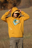 Sweat à capuche / Hoodie Jaune Brodé Croco du Ghetto
